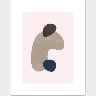 Neutral Abstract Shapes, Minimal Mid Century Art Posters and Art